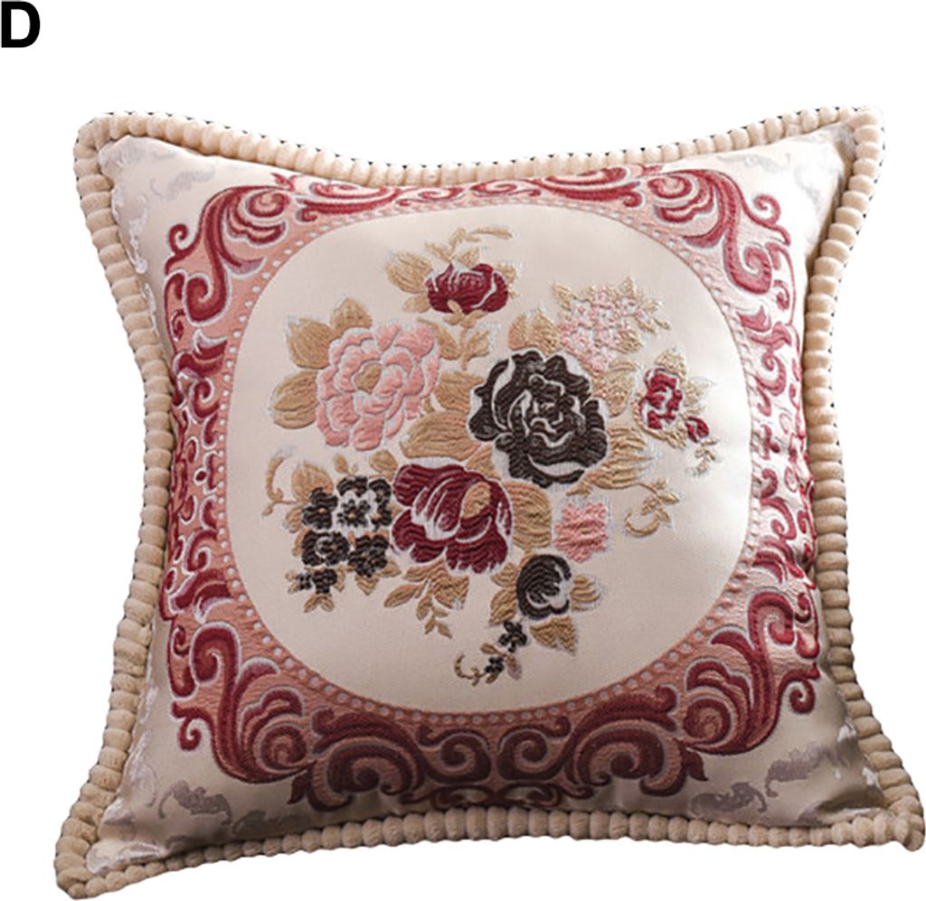 47x47 cm quadratische Blumenkissenabdeckung Wurfkissen Hülle Haussofa Bettdekoration-D