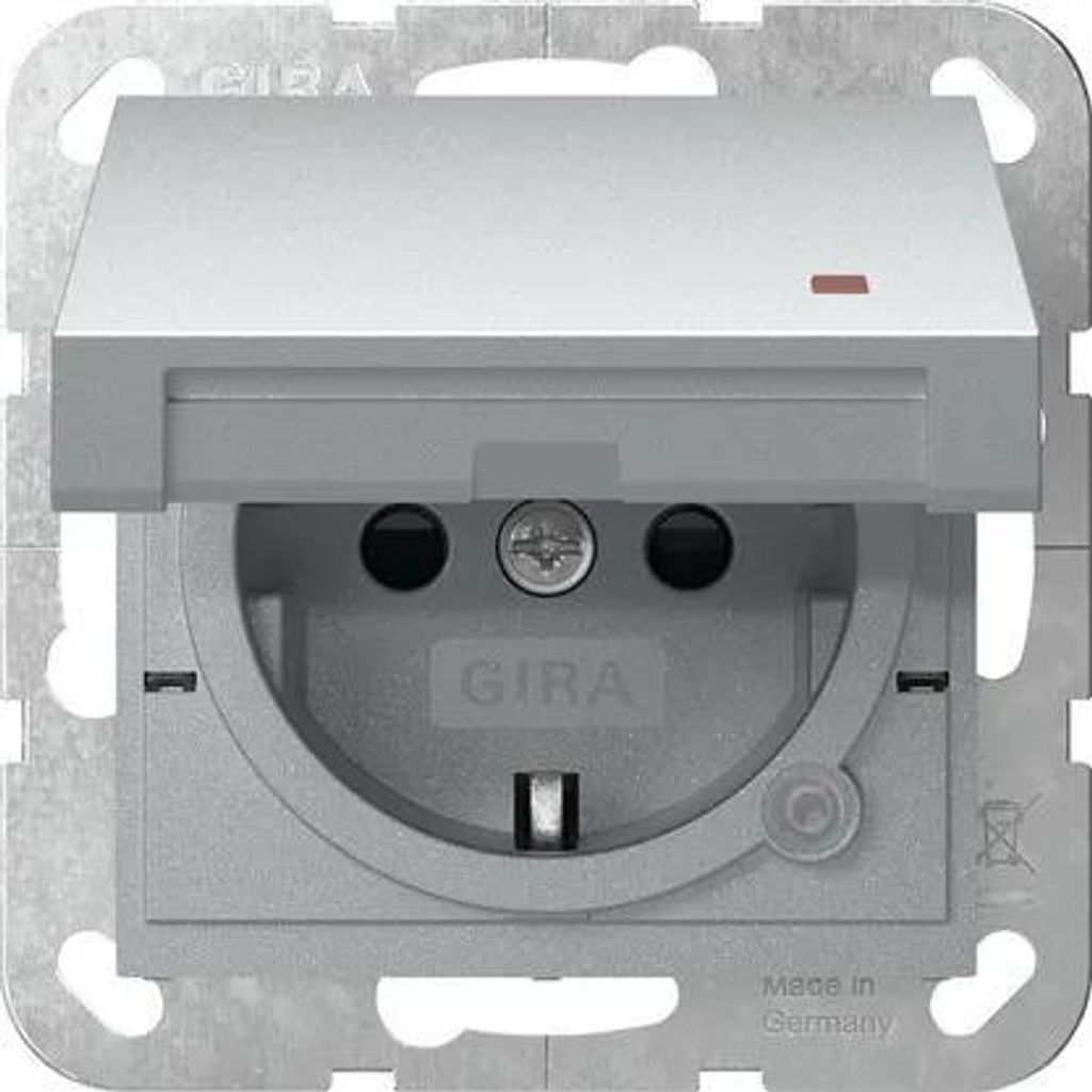 Gira SCHUKO-Steckd. KD Kontroll + SP System 55 F Alu 455226
