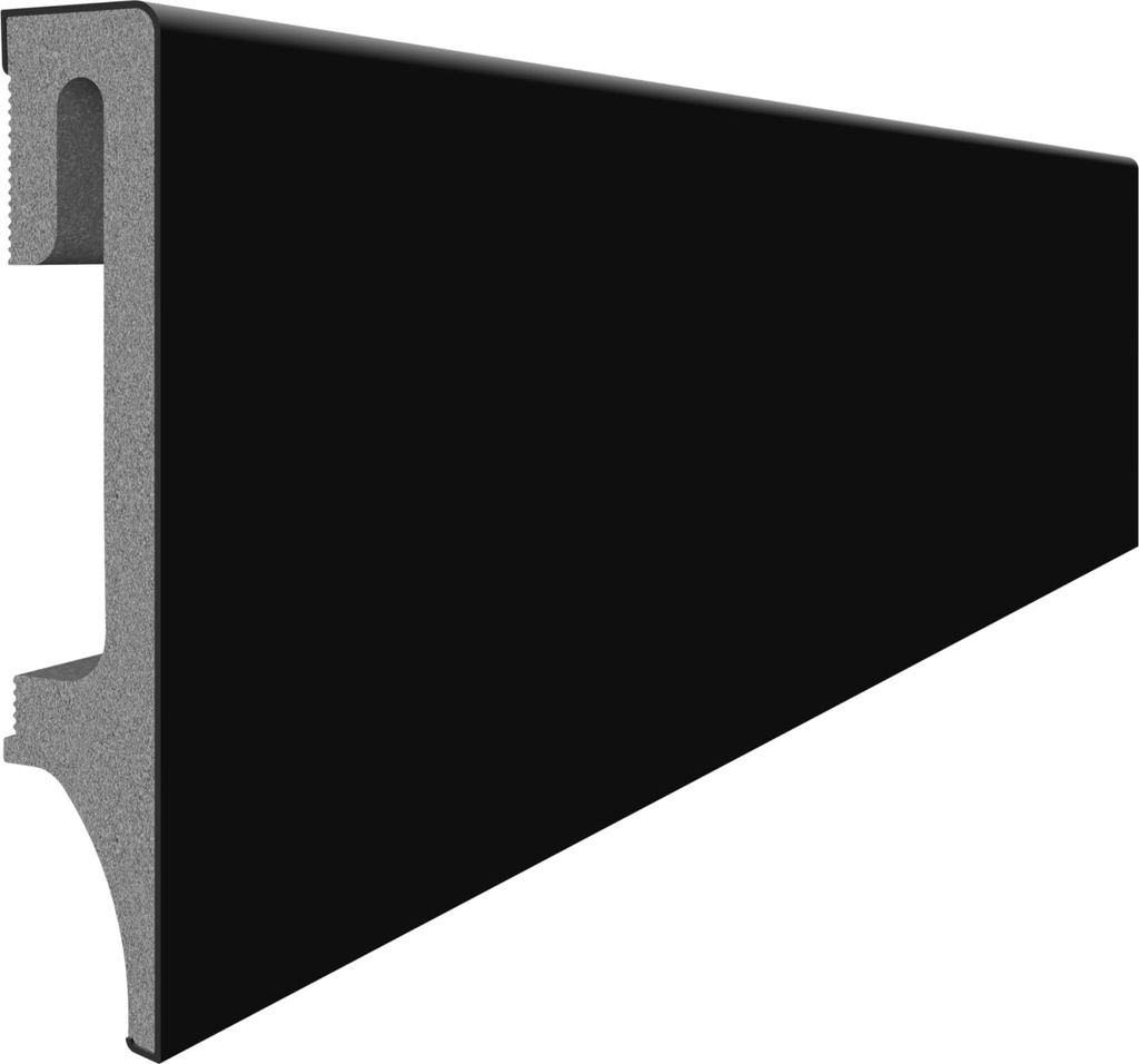 VOX Sockelleiste Moderne Fußleiste 2,4m ESPUMO - Wasserfest & Schlagfest - PVC Kerracore - Schwarz