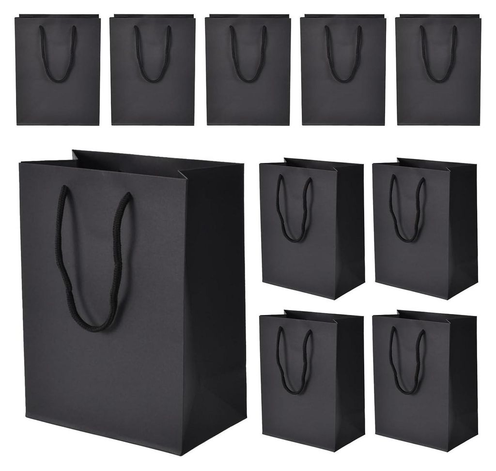 Set van 10 zwarte geschenktassen, 18x10x23 cm, van Productafbeelding 