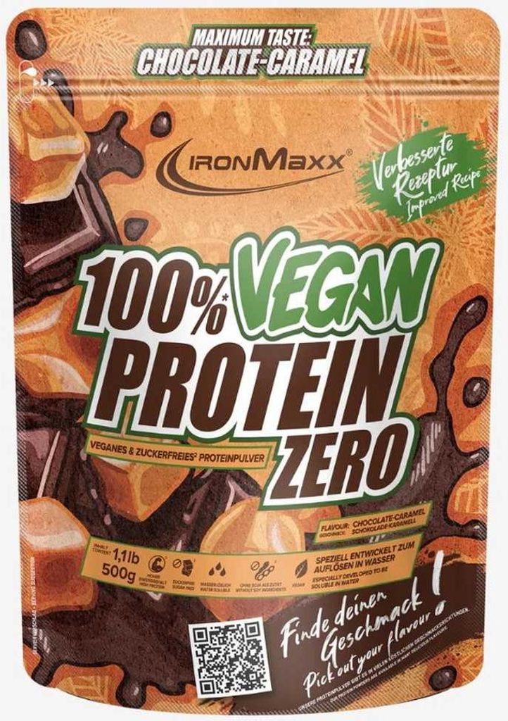 IronMaxx 100% Vegan Protein Zero – 500g-Beutel Chocolate Caramel