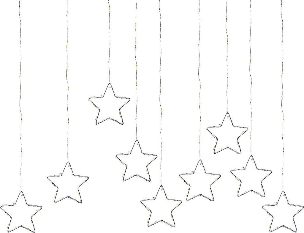 LED Lichtervorhang STERNE - 156 warmweiße LED - 120x60cm - Timer - 8 Funkionen - für Außen