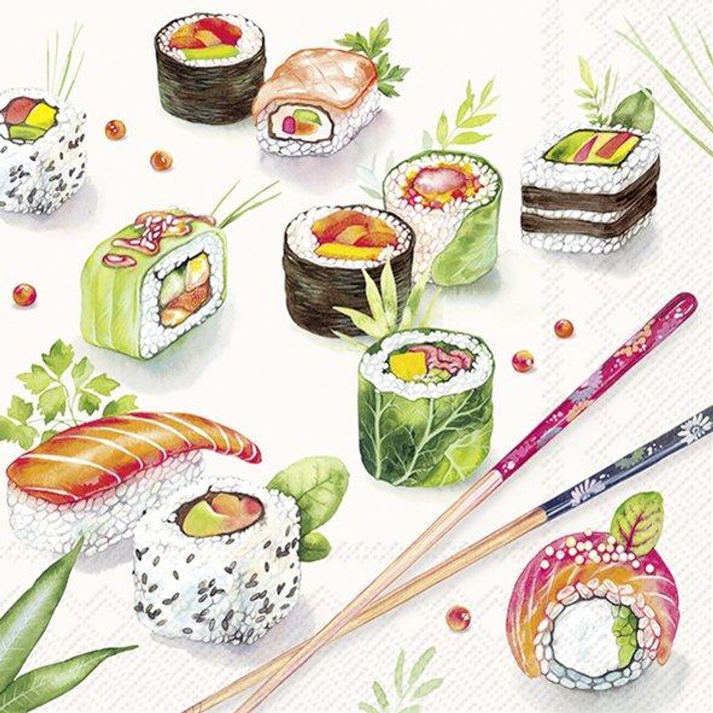 SUSHI Light Grey Lunch-Servietten L1065145
