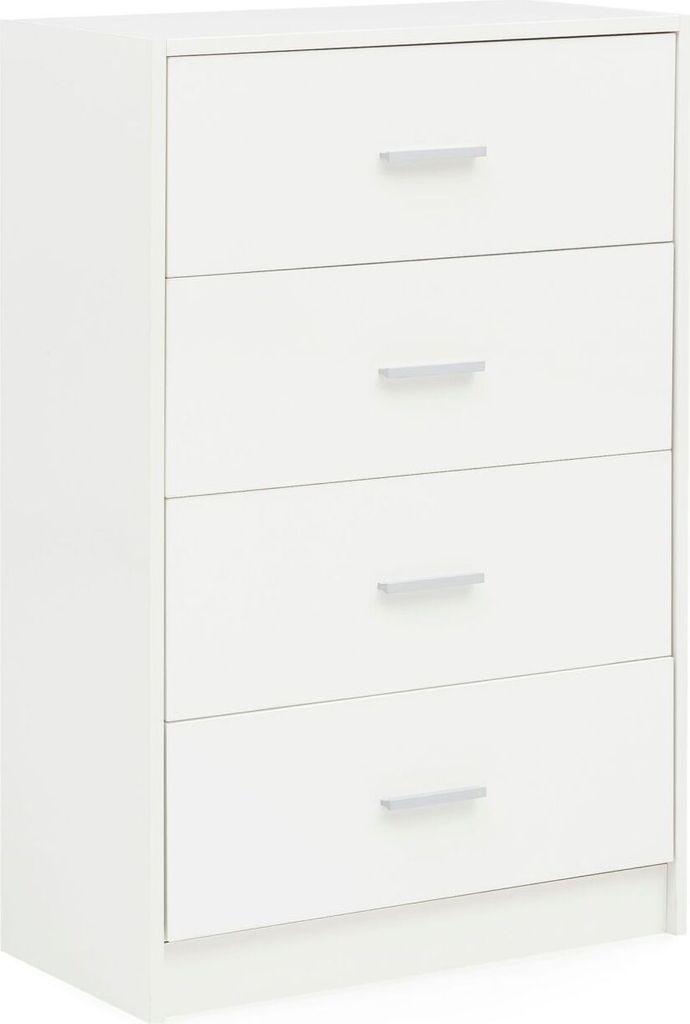 Design Sideboard WL5.864 Weiß Hochglanz 60x90x30 cm Anrichte Holz Modern, Schmale Schubladenkommode Esszimmer, Kleiner Allzweckschrank Flur, Wäsc...