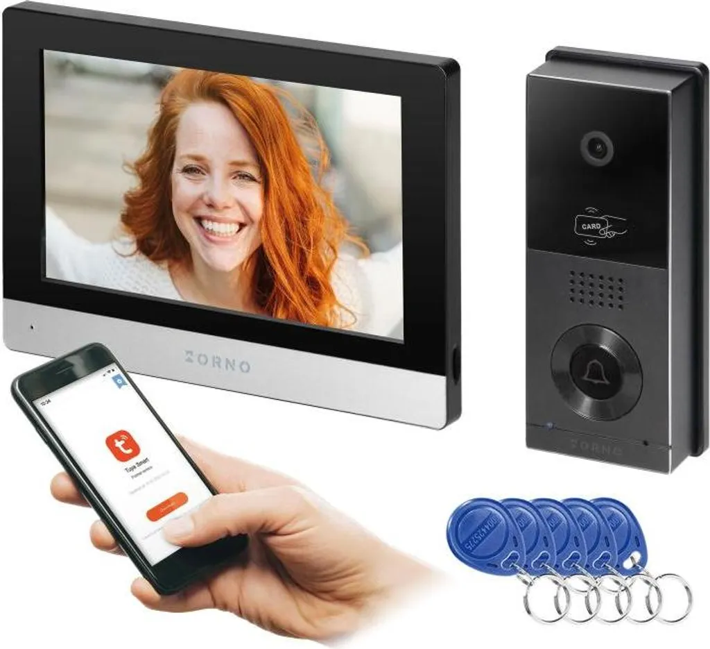 Interphone Vidéo Connecté Tuya Smart avec Grand Écran LCD 8" et RFID