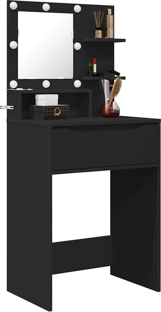 Schlafzimmer-Frisiertische mit Regal Schwarz 80 x 39,6 x 135 cm