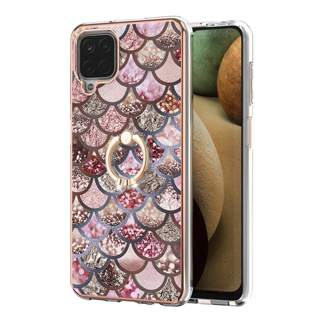 Cover Samsung A12 5G Silicone TPU con Anello Supporto - Tema Caffè - 2