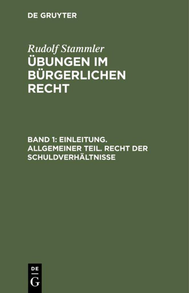 Einleitung. Allgemeiner Teil. Recht der Schuldverhältnisse