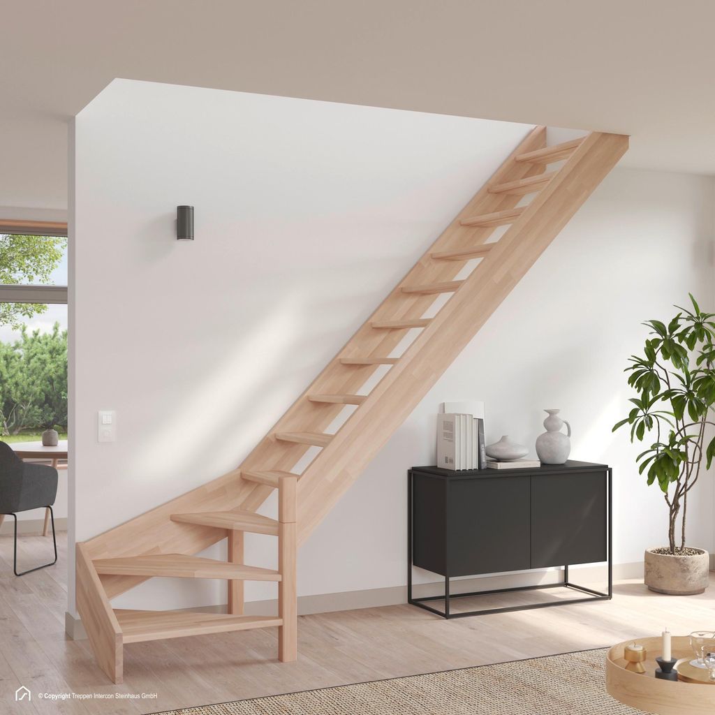 Holztreppe Intercon Casablanca | Buche | 1/4 gewendelter Produktbild 