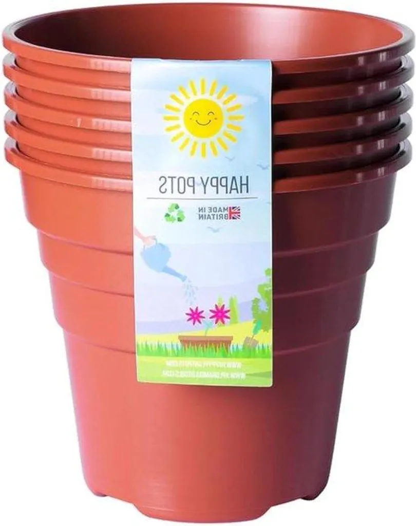 Pots de fleurs durables en terre cuite recyclable 15cm - Lot de 5 unis
