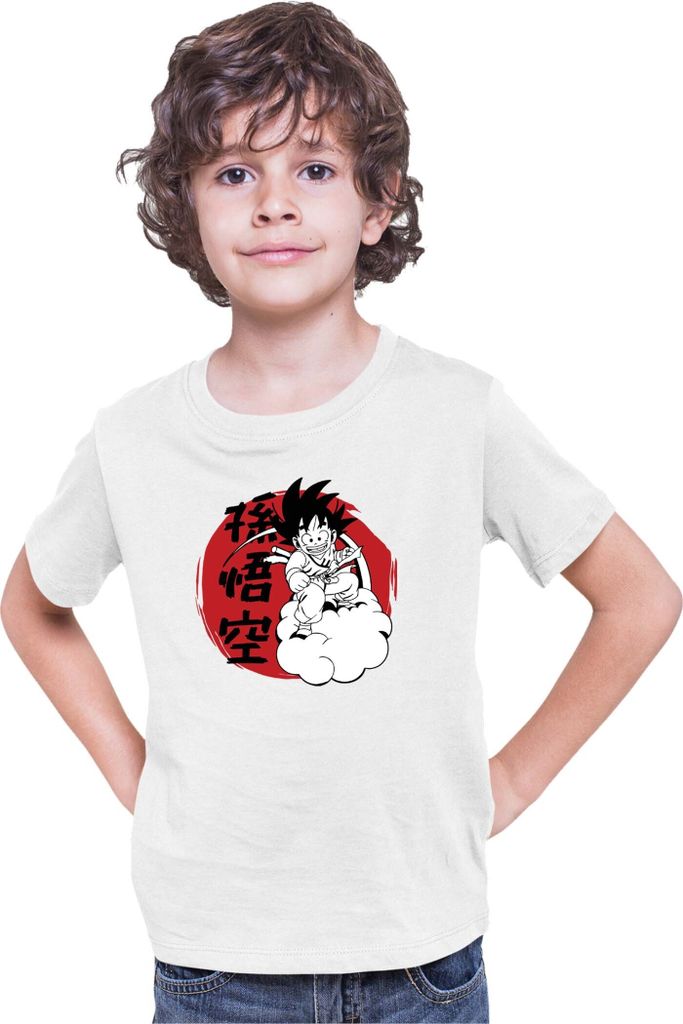 Kinder T-Shirt Dragon Anime Manga Ball Z Goku 03, 5-6 Jahr - 116 / Weiß