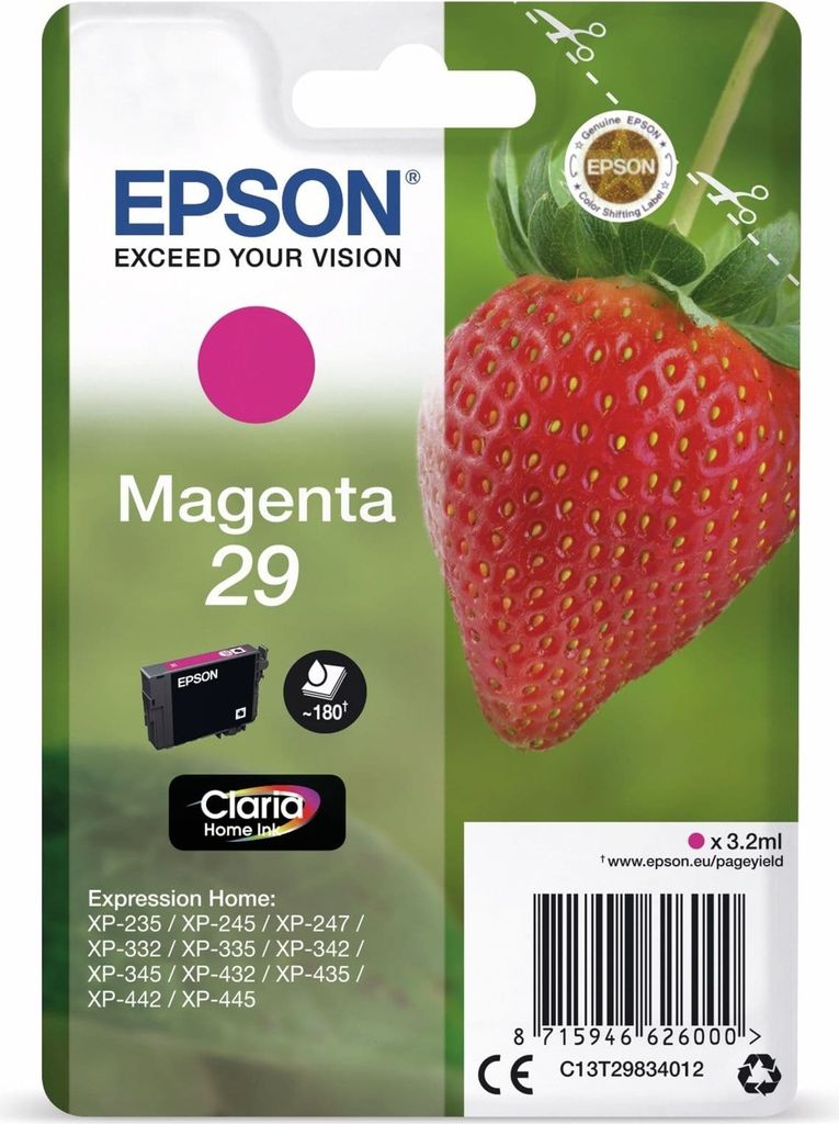 Cartuccia d'inchiostro Epson 29 magenta (circa 180 pagine) Immagine del prodotto 