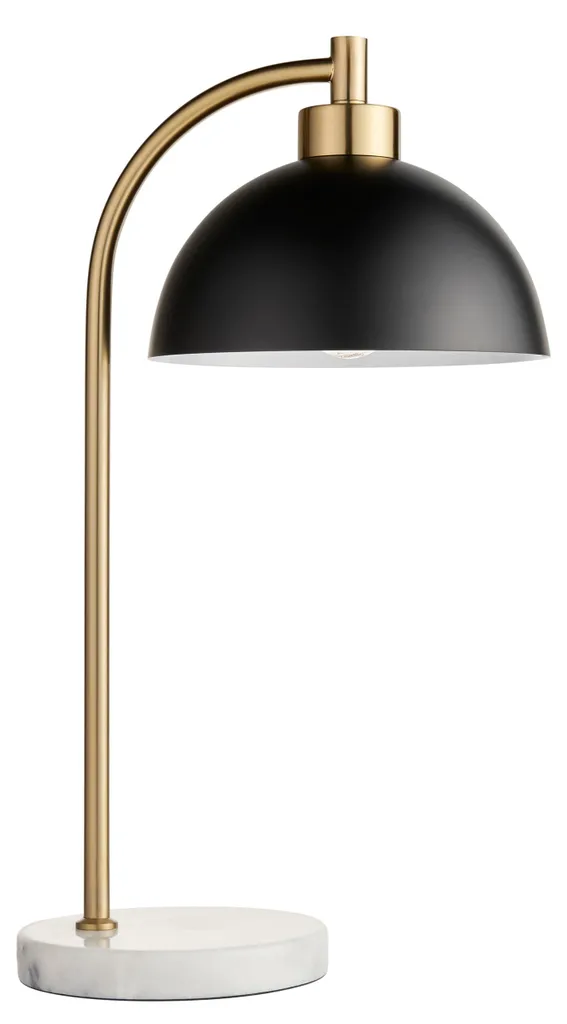 Lampe de bureau design en marbre et métal noir Buchanan hauteur 54,5cm