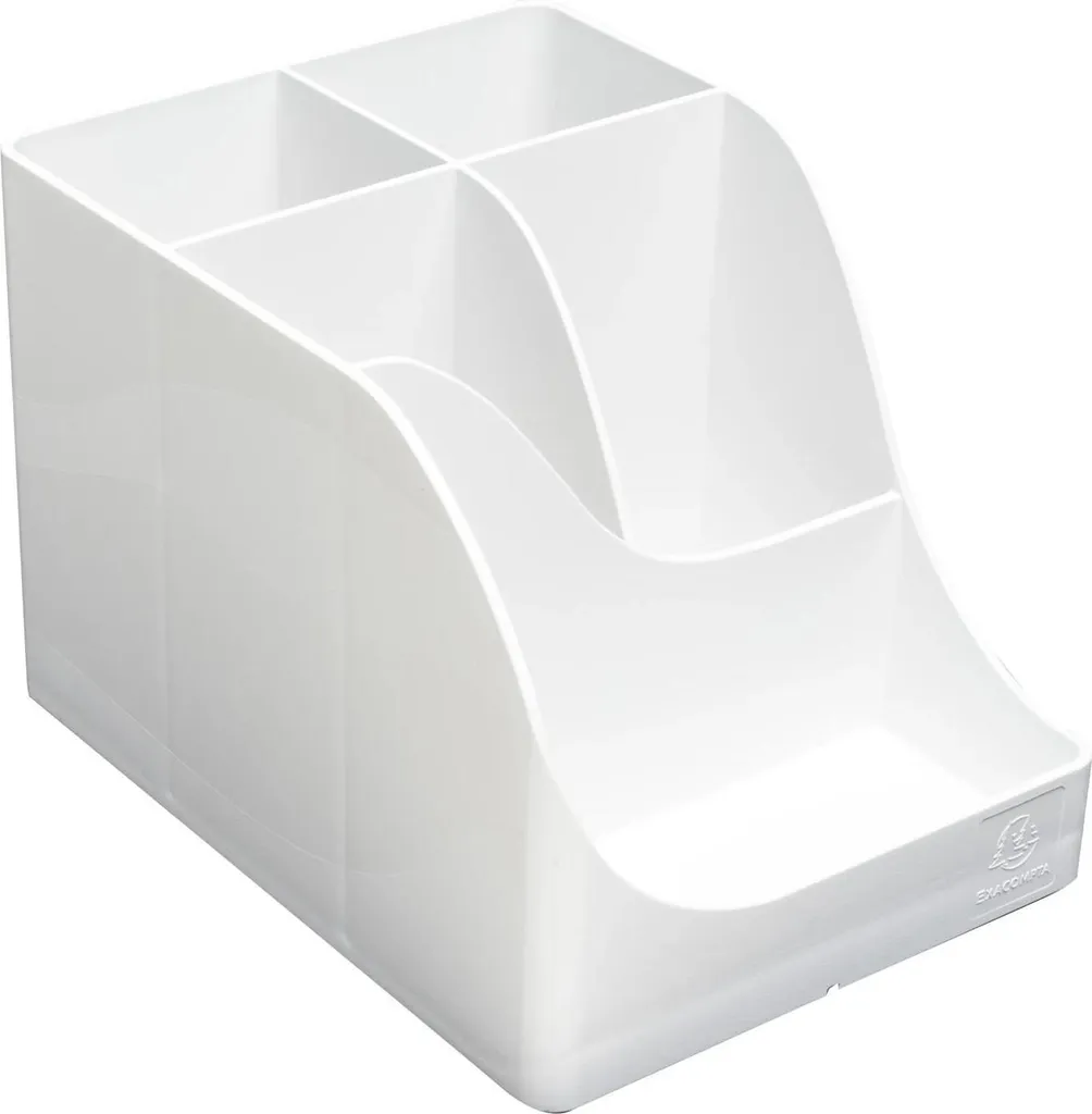 Pot à crayons Blanc Exacompta Autentik 69513D pour Bureau - Set de 4