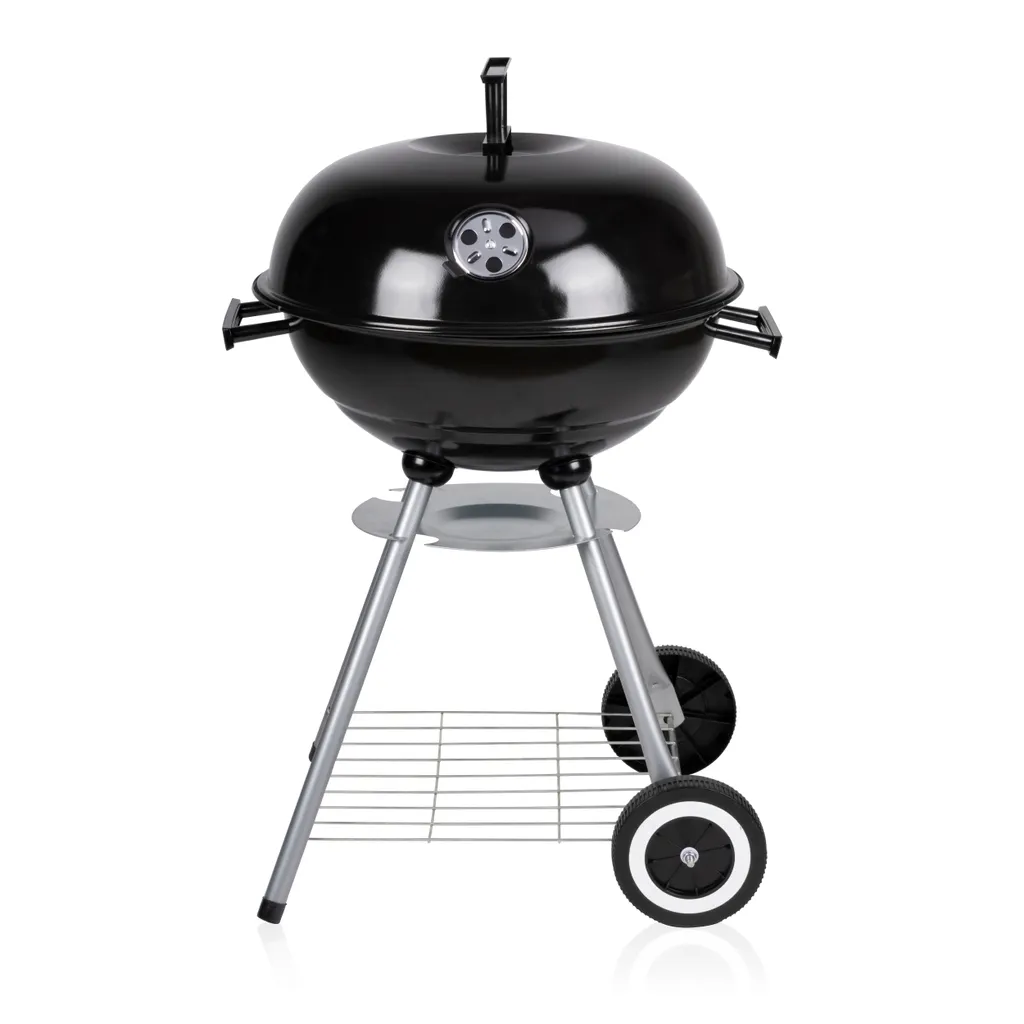 Barbecue charbon de bois mobile rond en métal pour grillades de jardin