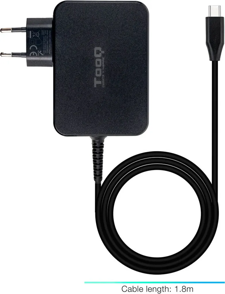Câble USB-C TooQ TQLC-USBCGAN100PD Chargeur rapide PC portable 100W - 5