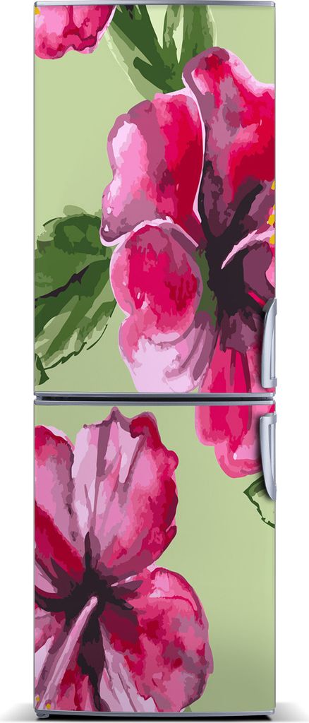 Tulup Kühlschrankdekoration - Magnetmatte - 60 cm x 180 cm - Magnet auf dem Kühlschrank - Hawaii-Blumen