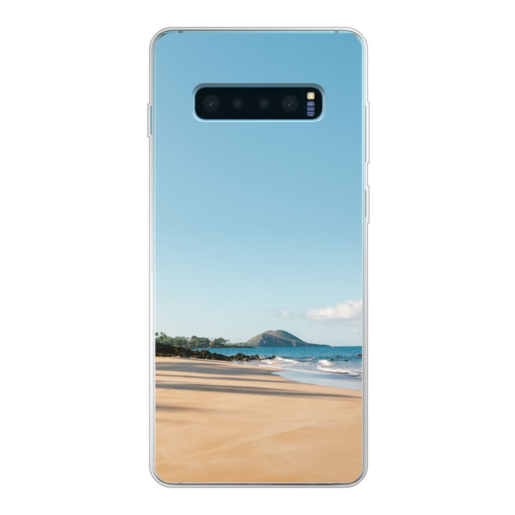 MuchoWow Handyhülle Schutzhülle Hülle für Samsung Galaxy S10 Plus Strand - Sommer - Palmen Silikon Softcase Handy Hülle - Schutzhülle