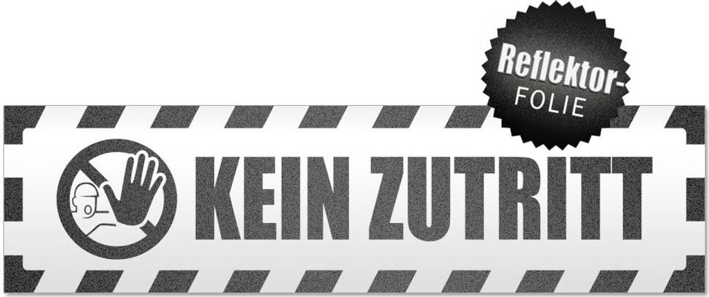 Kein Zutritt gestreift Magnetschild Schild magnetisch
