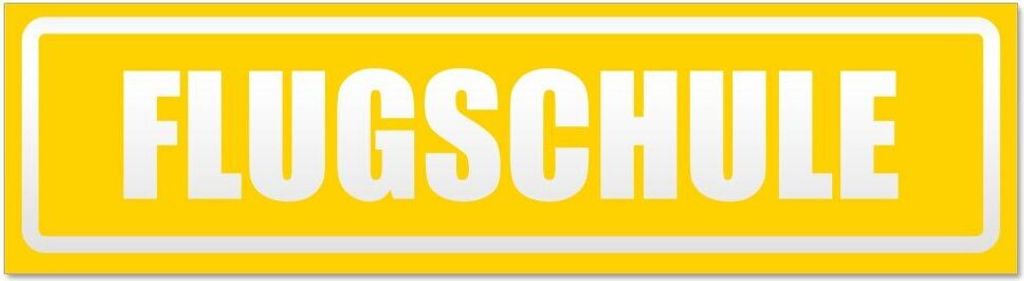 Kiwistar Flugschule invertiert Magnetschild Schild magnetisch - 45cm Gelb - Magnetfolie für Auto PKW Kfz