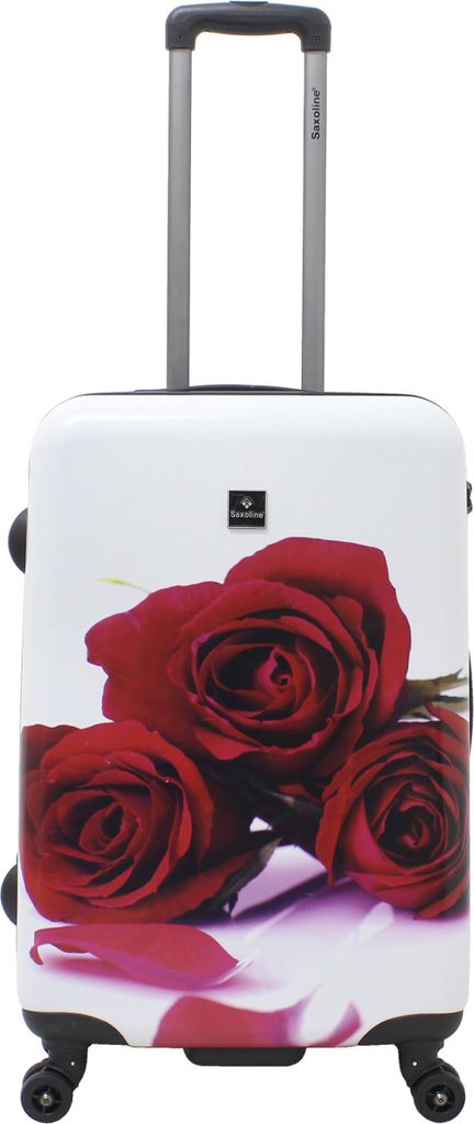 Saxoline Koffer Roses mit praktischen Tragegriffen weiss-rot One Size