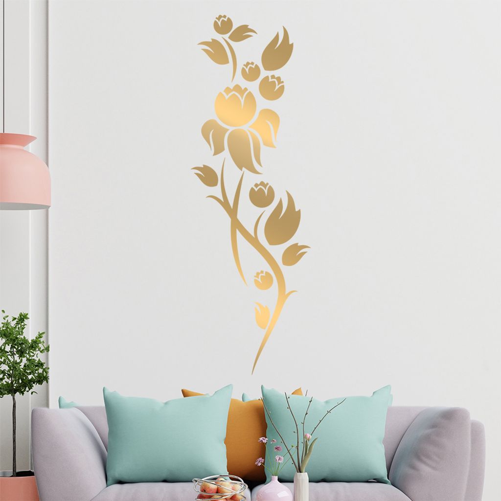 Schöne Blüten Ranke Wandtattoo in 6 Größen - Wandaufkleber Wall Sticker - Dekoration, Küche, Wohnzimmer, Schlafzimmer, Badezimmer