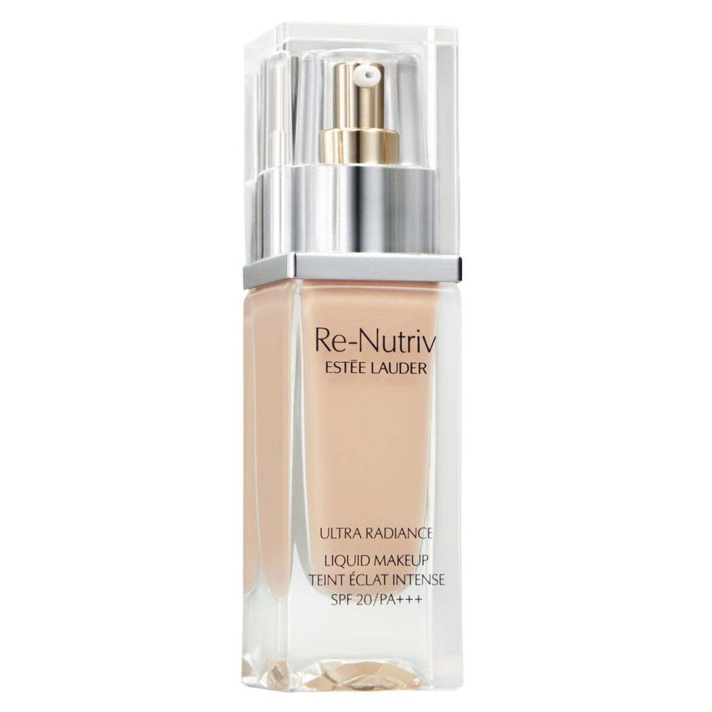 A bottle of Estée Lauder Re-Nutriv Ultra Radiance Liquid Makeup foundation.
