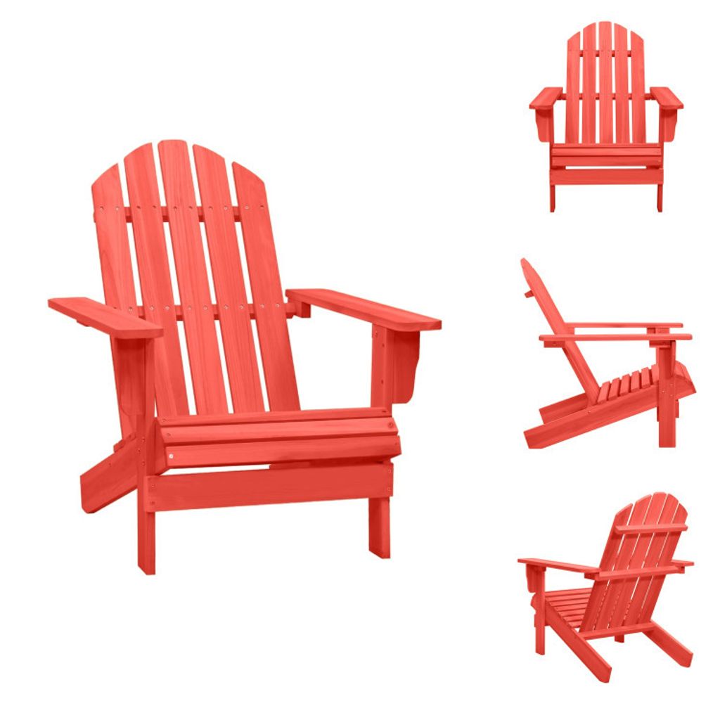 vidaXL Adirondack-Gartenstuhl Massivholz Tanne Rot - Gartenstühle