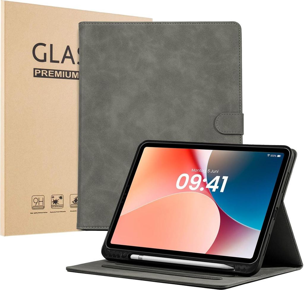LBH Tablet Schutzhülle + 2x 9H Display Glas für Apple iPad Pro 4. Gen 11 Zoll Cover Case Schutz Tablet Farbe: Grau