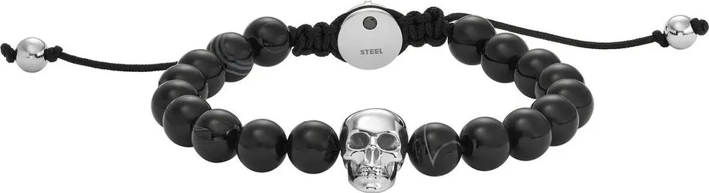 Bracelet Diesel DX1381040 Noir en Acier Inoxydable - Look Minimaliste