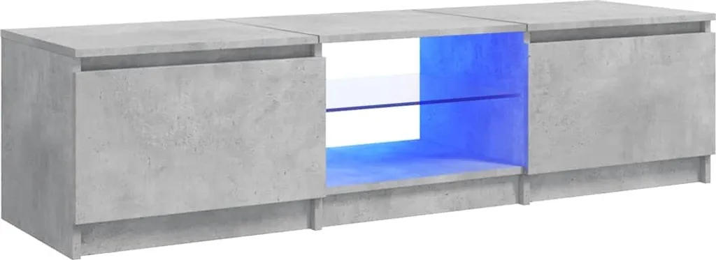Mobile TV LED 140cm Grigio Cemento | Arredo Moderno Soggiorno Robusto