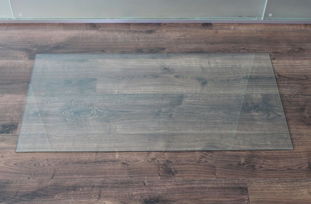 Rechteck 100x60cm - Funkenschutzplatte Kaminbodenplatte Glasplatte