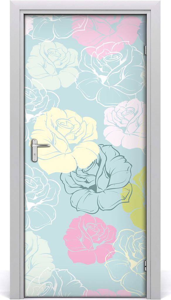 Tulup Türaufkleber 95x205 cm Dekorative Aufkleber Selbstklebend Wasserdichte Tapete Abnehmbar Schlafzimmer Wohnzimmer Wohnkultur - Roses Tapetenkl...