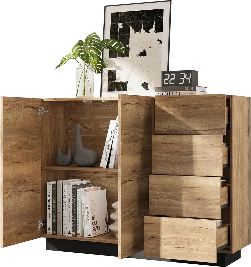 Armoire de cuisine et salon beige pour optimiser votre rangement bois
