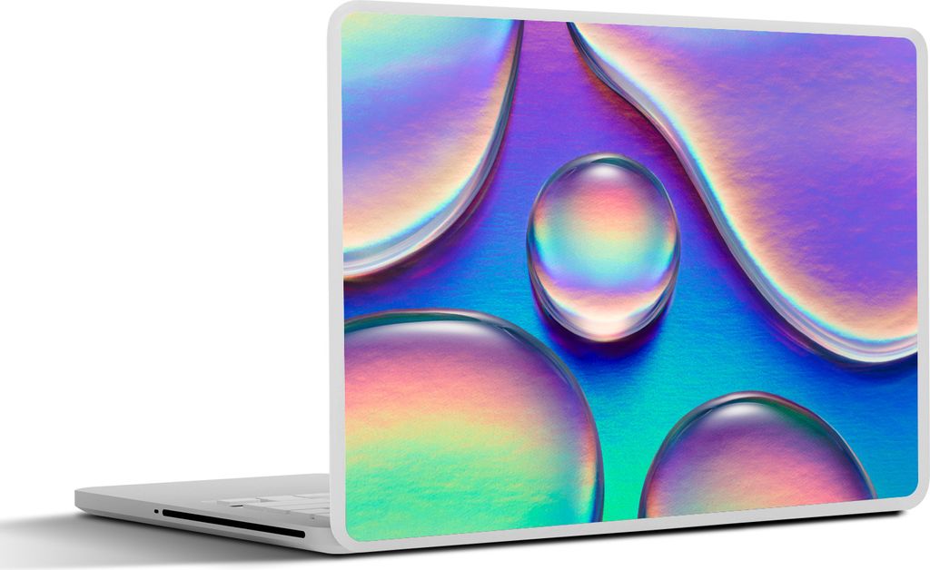 MuchoWow Laptop Aufkleber Sticker Cover Wasser - Regenbogen - Abstrakt 30x22 cm - Laptop-Sticker