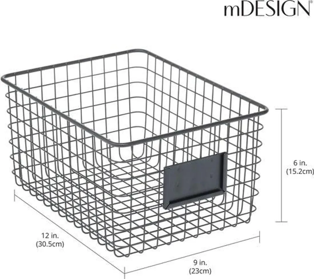 Corbeille métallique noire compacte et robuste - Set de 4 multifonction - 3