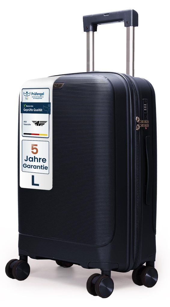 4FLY Leichter Hartschalen-Reisekoffer 65 cm (60L) – mit TSA-Schloss, 4 Spinner-Doppelrollen und Aluminium-Teleskopgriff, Reisegepäck