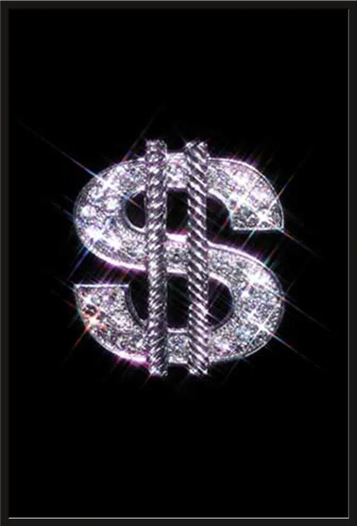 Affiche Bling Style Dollar Shinsuke avec cadre noir et vitre acrylique
