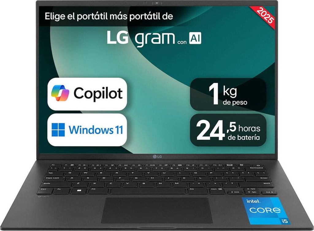 LG Gram Laptop 14Z90RU-G.AP55B 14" Intel Core i5 decimotercera 16GB 512GB SSD Windows 11 Pro Schwarz Thunderbolt 4 DCI-P