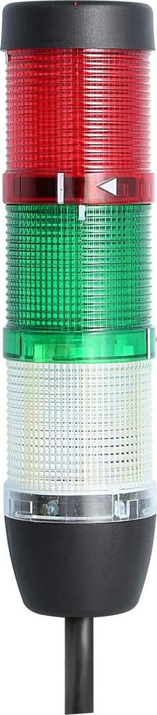 STEX24 Signalsäule weiß-grün-rot, 50mm, 24V AC/DC, LED-Dauerlicht Kabel 0,6 Meter, SS50-OB3/24 128 Anschlusstechnik: