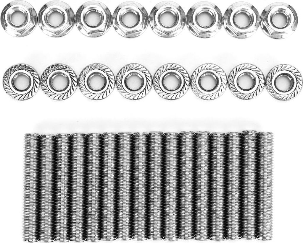 Edelstahl-Auspuffkrümmer-Stehbolzen, Muttern-Set N811313-S431, passend für Ford 4,6 5,4 Liter V8