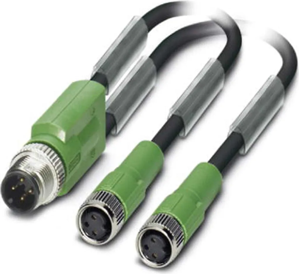 Phoenix Contact Cavo di distribuzione M12/M8/M8 1xmaschio/2xfemmina diritto 3/3 poli. Codifica A, 48 V, 4 A, numero di conduttori 3, lunghezza 1,5