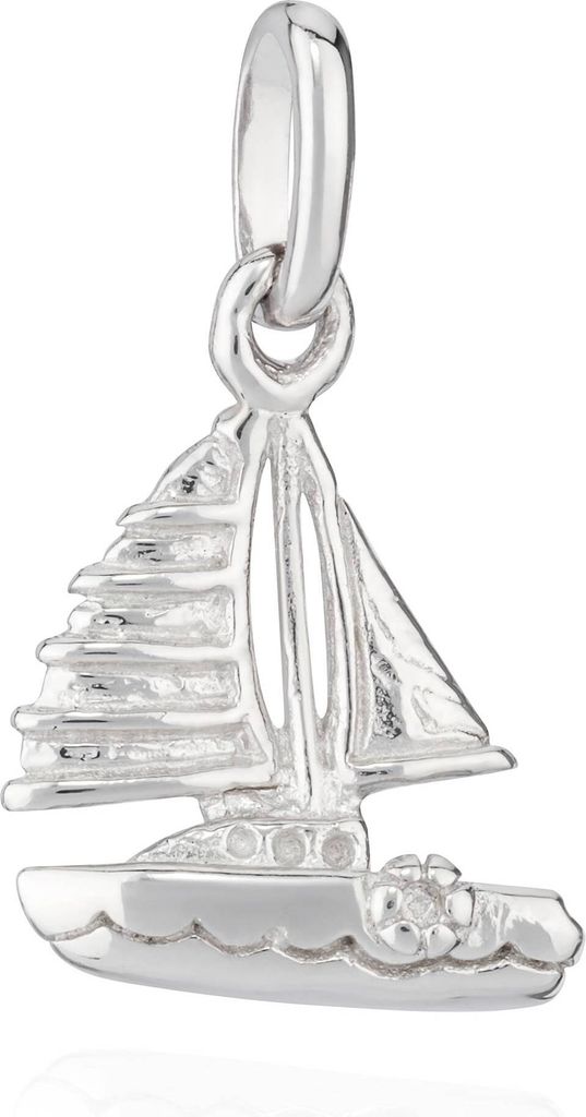 Kettenanhänger klein Segelschiff 925 Silber 14,3mm Segelboot glänzendes Amulett