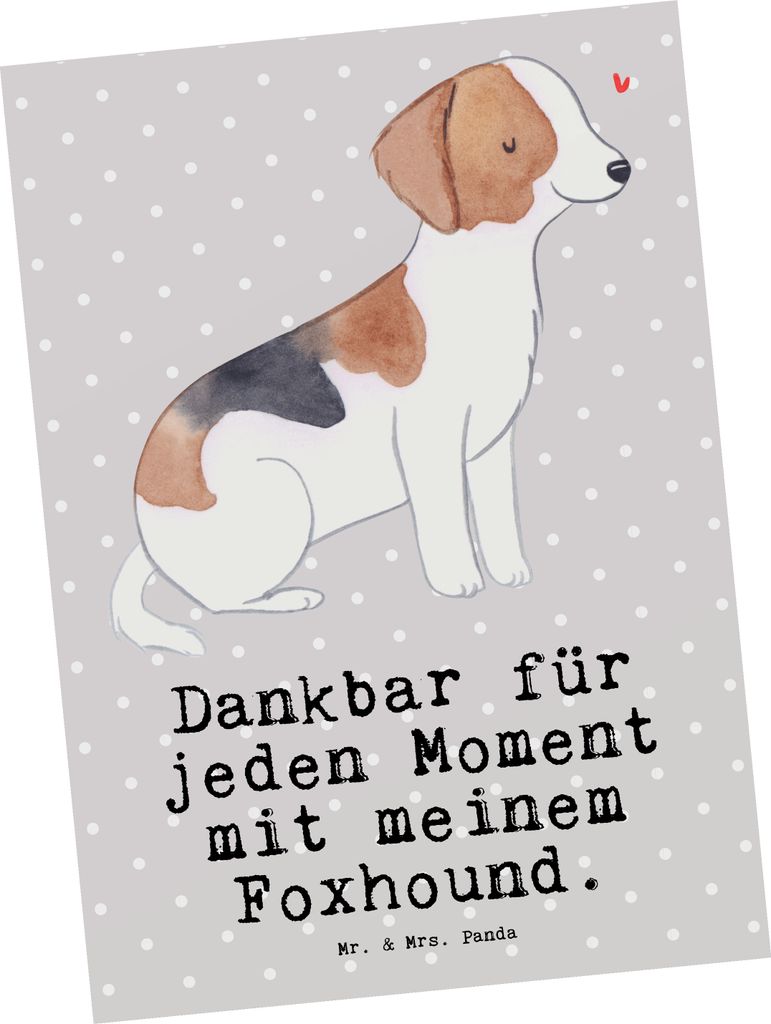 Mr. & Mrs. Panda Postkarte Foxhound Moment - Grau Pastell - Geschenk, Jagdhund, Grußkarte, bildkarte, Ansichtskarten, Ansichtskarte, Postkarten, L...