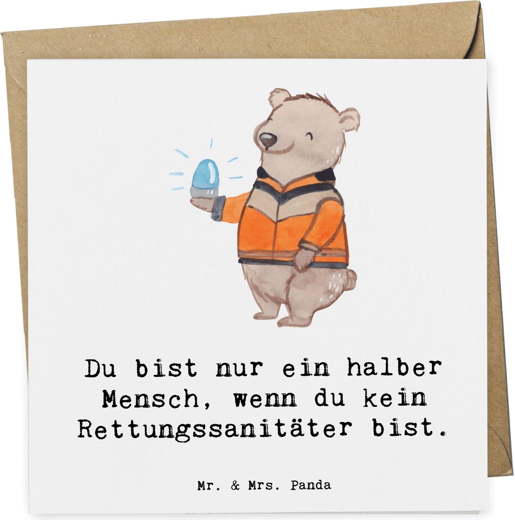 Mr. & Mrs. Panda Grußkarte Rettungssanitäter Herz - Weiß - Produktbild 