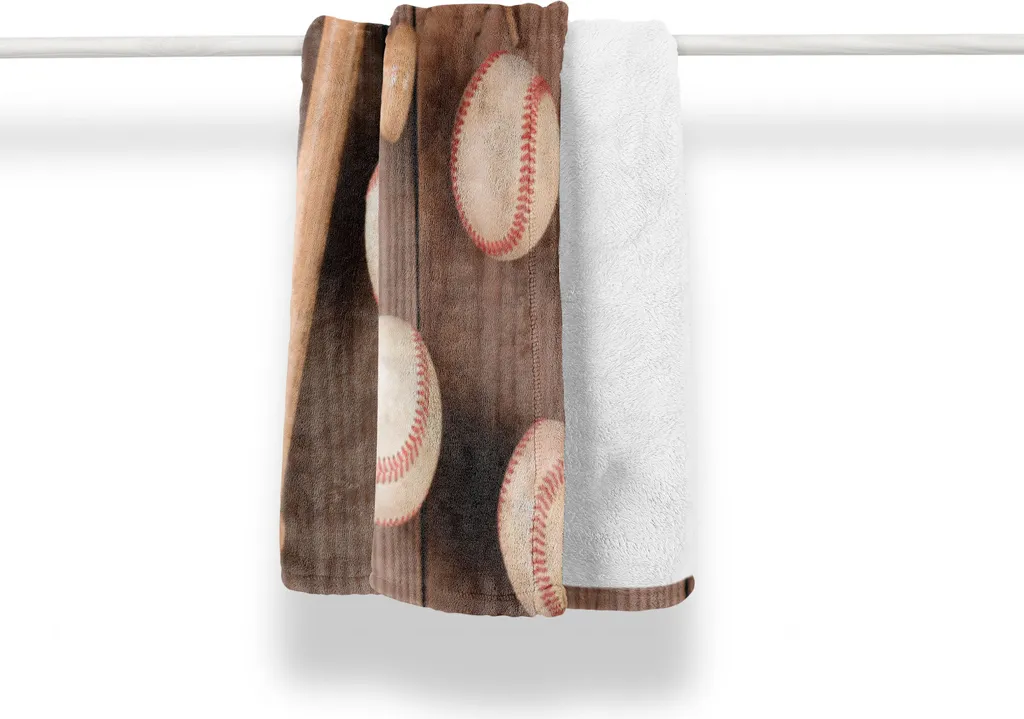 Coperta Pile Baseball Bambini e Adulti ABAKUHAUS 125x175 Marrone