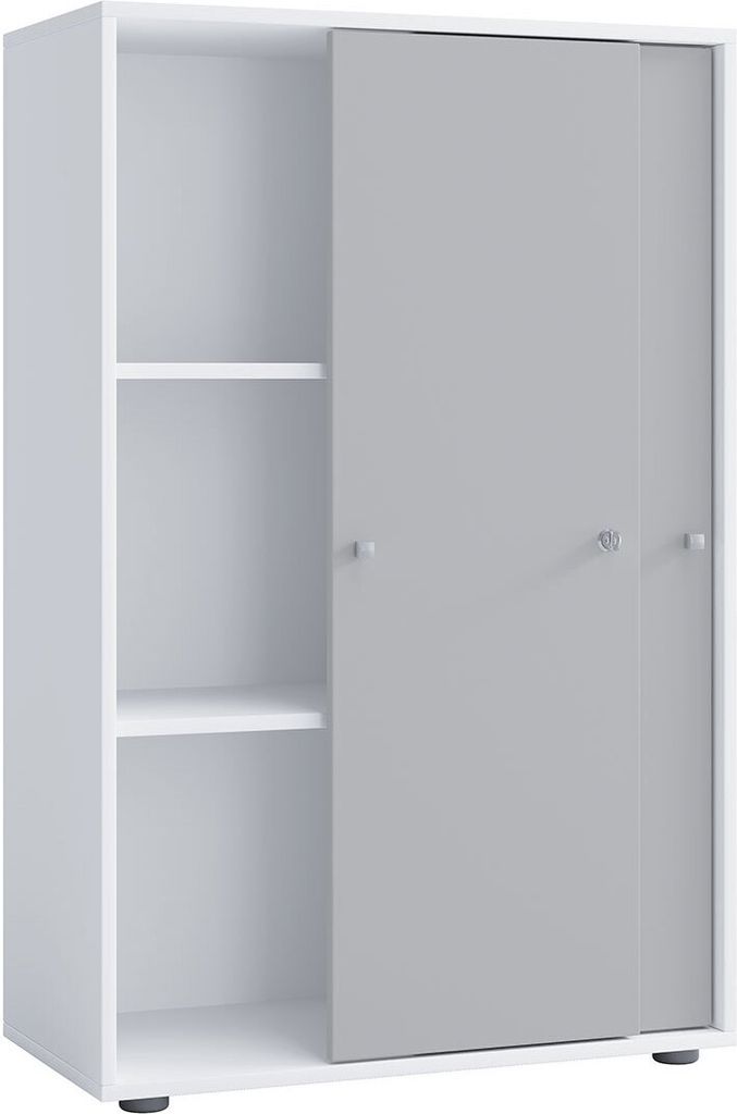 LonaXLST Büroschrank 2 Türen weiß, grau.