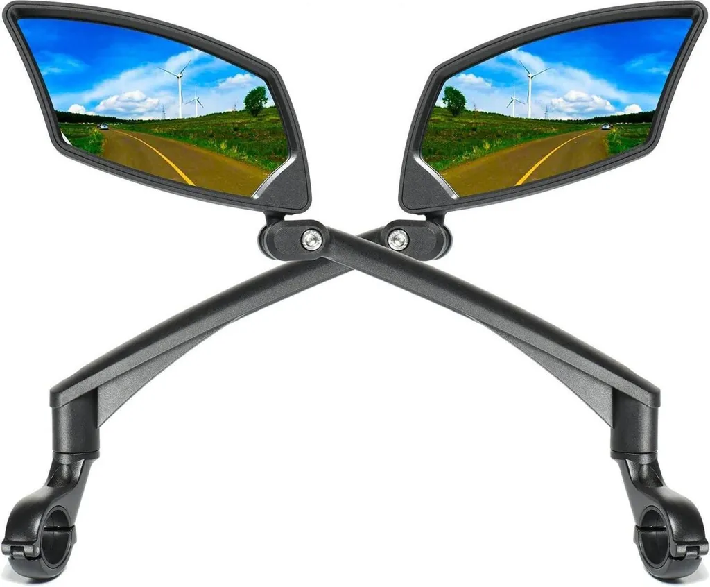 Rétroviseur vélo route et vtt miroir verre bleu réglable pour cintre