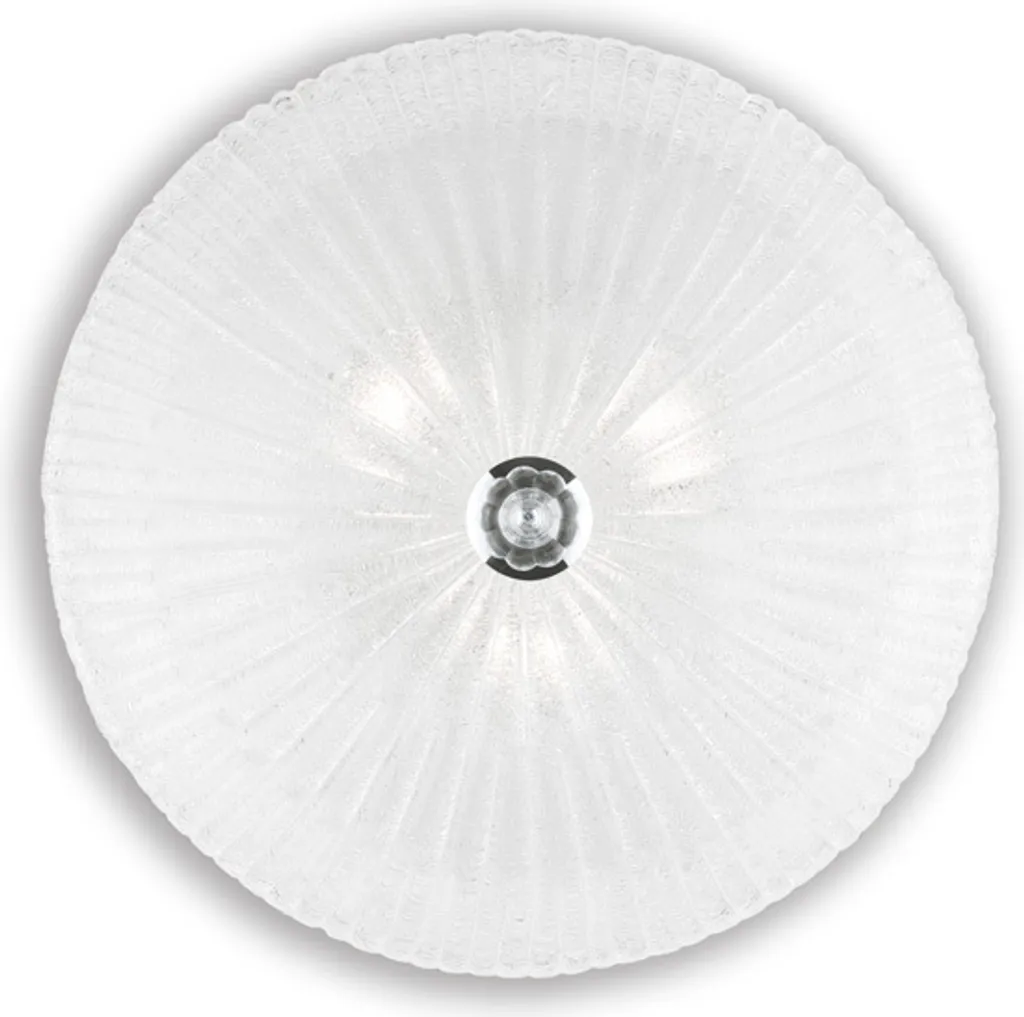 Plafonnier rond transparent Shell PL3 Ideal Lux 3xE27 IP20 pour salon
