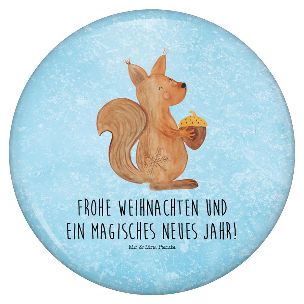 Mr. & Mrs. Panda Pin Eichhörnchen Weihnachtszeit - Eisblau - Geschenk, Neujahr, Vogel, Weihnachtsgruß, Weihnachten, Button, Plakette, Frohe, Badg...